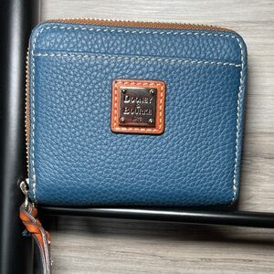 NWT- Dooney & Bourke Pebble Leather Small Zip Around Wallet, Jeans